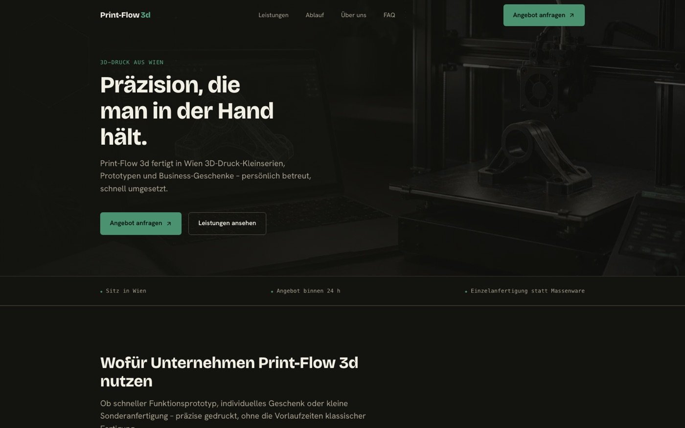 Print-Flow – Screenshot der Website